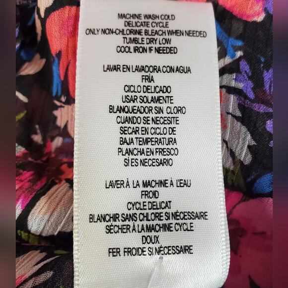 Kut From the Kloth Jasmine Floral Semi-sheer Chiffon Button-down Blouse S NWT - Picture 10 of 10